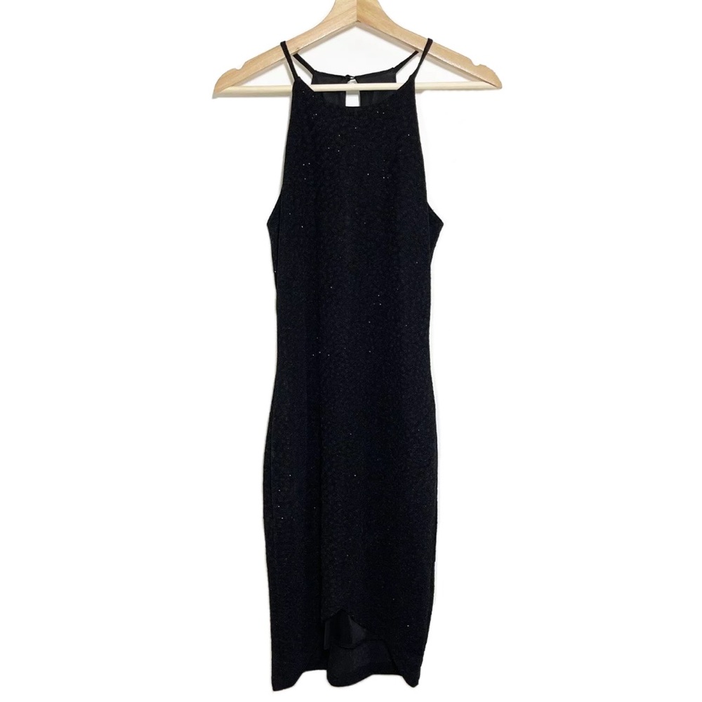 NWT Soprano Glittered Bodycon Dress Stretchy Black Sz M